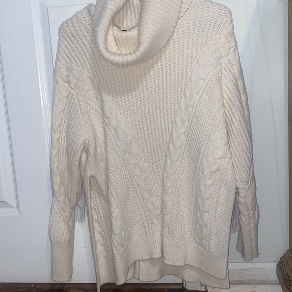 Banana Republic Cream Cable Knit Cowl Neck Sweater - Picture 6 of 6